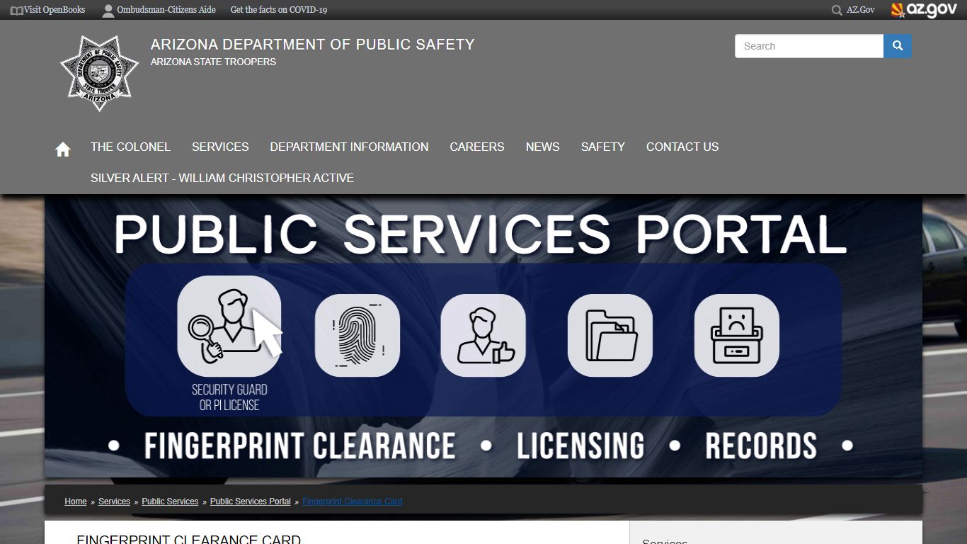 Fingerprint Clearance Card | Arizona Department of Public Safety